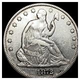 1872 Silver Half Dollar (Seated Liberty) NEARLY UN