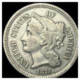 1873 Nickel Three-Cent Piece NEARLY UNCIRCULATED