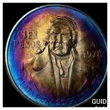 1978Mo Toned Mexico Silver 100 Pesos UNCIRCULATED