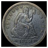 1853 Arrows Seated Liberty Quarter NEARLY UNCIRCUL