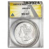 1883-O Morgan Silver Dollar ANACS MS63