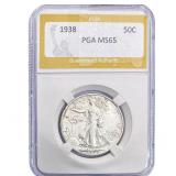 1938 Walking Liberty Half Dollar PGA MS65