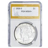 1926-S Silver Peace Dollar PGA MS64+