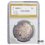 1883-S Morgan Silver Dollar PGA MS60