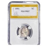 1951 Jefferson Nickel PGA PR67