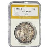 1882-S Morgan Silver Dollar PGA MS64 Toner