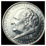 1936 Silver Bridgeport Centennial Half Dollar UNCI