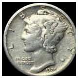 1924-S Silver Mercury Dime NEARLY UNCIRCULATED