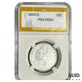 1859-O Seated Liberty Half Dollar PGA MS64