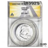 1959 Franklin Half Dollar ANACS PF66