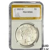 1923-D Silver Peace Dollar PGA MS66