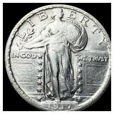 1917 Type 1 Standing Liberty Quarter NEARLY UNCIRC