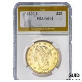 1890-S $20 Gold Double Eagle PGA MS64