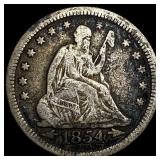 1854 Arrows Seated Liberty Quarter NICELY CIRCULAT