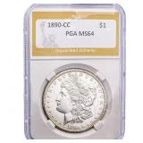 1890-CC Morgan Silver Dollar PGA MS64