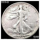 1919-D Walking Liberty Half Dollar CLOSELY UNCIRCU