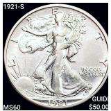 1921-S Walking Liberty Half Dollar UNCIRCULATED