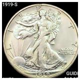 1919-S Walking Liberty Half Dollar CHOICE AU