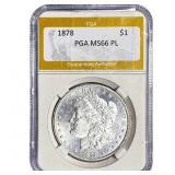 1878 Morgan Silver Dollar PGA MS66 PL