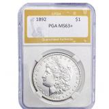 1892 Morgan Silver Dollar PGA MS63+