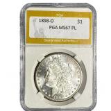 1898-O Morgan Silver Dollar PGA MS67 PL