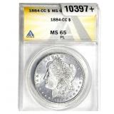 1884-CC Morgan Silver Dollar ANACS MS65 PL