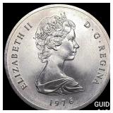 1976 Turks & Caicos 1.1509oz Silver 20 Crowns  UNC