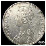 1900 India-British Silver Rupee UNCIRCULATED