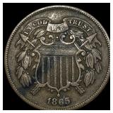 1865 Copper Two-Cent Piece ABOUT UNCIRCULATED