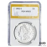 1902-S Morgan Silver Dollar PGA MS63
