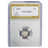 1852 Seated Liberty Half Dime PGA MS65