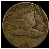 1858 Copper-Nickel Flying Eagle Cent LIGHTLY CIRCU