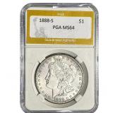 1888-S Morgan Silver Dollar PGA MS64