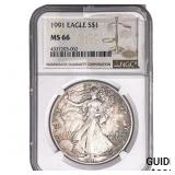 1991 Silver Eagle NGC MS66