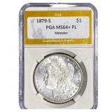 1879-S Morgan Silver Dollar PGA MS64+ PL