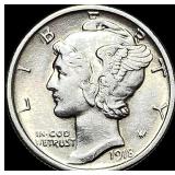 1918-D Silver Mercury Dime NEARLY  UNCIRCULATED