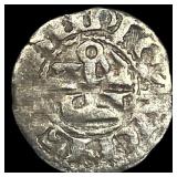 France, Anjou 1100's Silver Denier NEARLY UNCIRCU