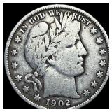 1902 Silver Half Dollar Barber LIGHTLY CIRCULATED