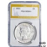 1921 Silver Peace Dollar PGA MS64+