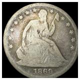1869 Seated Liberty Half Dollar NICELY CIRCULATED