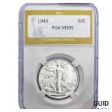 1944 Walking Liberty Half Dollar PGA MS65
