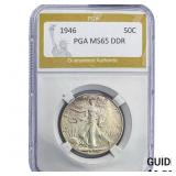 1946 Walking Liberty Half Dollar PGA MS65 DDR