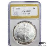 1996  PGA MS70 1oz Siver $1 SE