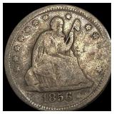 1856-O Silver Seated Liberty Quarter NICELY CIRCUL