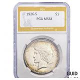 1926-S Silver Peace Dollar PGA MS64