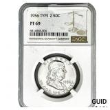 1956 Franklin Half Dollar NGC PF69 Type 2