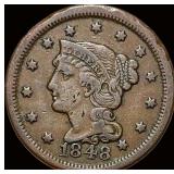 1848 Braided Hair Large Cent LIGHTLY  CIRCULATED