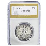 1919-S Standing Liberty Half Dollar PGA XF45