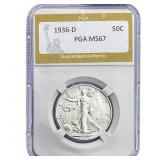 1936-D Standing Liberty Half Dollar PGA MS67
