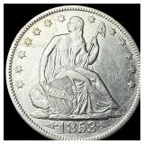 1853 Arrows Seated Liberty Half Dollar CLOSELY UNC